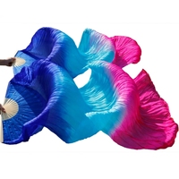 Faux Silk Fans Veils Costumes de danse du ventre faits à la main Fans de bambou Performance Wear