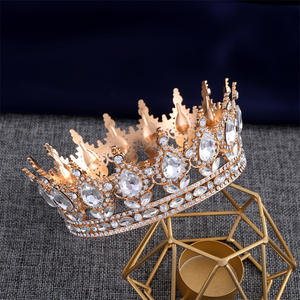 Venta al por mayor de lujo <span class=keywords><strong>novia</strong></span> corona Tiara Aleación de lujo accesorio para el cabello cristal circón garra ajuste incrustaciones de diamantes de imitación para la Boda nupcial - Product Image 6