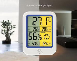 屋内気象ステーションバックライトMax/Minデジタル<span class=keywords><strong>LCD</strong></span>ディスプレイ温度センサー湿度計水分メーター-20C + 70C - Product Image 1