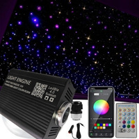 Kit de Luces LED para Techo de Auto con Efecto de Cielo Estrellado, RGB, Control por Aplicación, 16W, 12V, Fibra Óptica