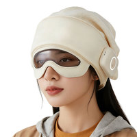Casque de massage (intégré tête-œil) avec airbag, masseur pétrissant, compresse chaude temporelle pour les yeux, masseur multifonctionnel du cuir chevelu