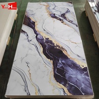 Panneaux muraux en PVC modernes à effet brillant, aspect marbre, revêtement UV, imperméables, recyclables, service de découpe, feuille de marbre