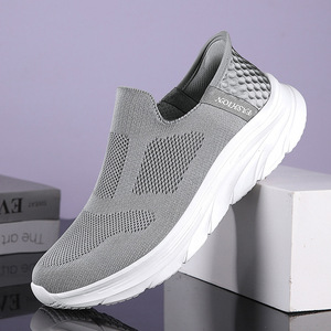 Chaussures de marche pour hommes, style slip-on, en maille, sans lacets, baskets décontractées, légères et confortables, vente en gros, en stock - Product Image 3