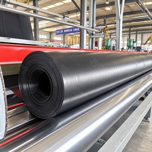 Géomembrane HDPE noire résistante à la corrosion, imperméable, pour lagons d'épuration et traitement des eaux usées, directement de l'usine - Product Image 2