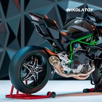 Modèle de moto Kawasaki H2R à l'échelle 1:12 en plastique, jouet décoratif créatif NIKOLATOY, grande taille