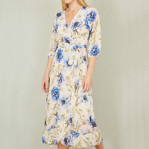 Abito Midi in Chiffon <span class=keywords><strong>Vintage</strong></span> con stampa floreale personalizzato estivo e floreale <span class=keywords><strong>abbigliamento</strong></span> Casual in <span class=keywords><strong>stile</strong></span> <span class=keywords><strong>Vintage</strong></span> - Product Image 2