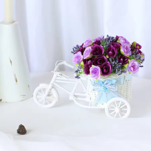 Hot Sale Mini Bonsai <b>Plastic</b> <b>Plants</b> Rose Flower Tricycle Decorative Bonsai Artificial Potted <b>Plants</b> for Weddings - Product Image 5