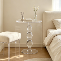 Table d'appoint minimaliste créative en acrylique transparent, table basse de luxe légère et transparente pour salon