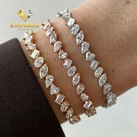 Bracelet tennis en or blanc 10k 14k 18k certifié IGI, bijoux fins, toutes tailles et formes, diamants cultivés en laboratoire, pavé de diamants