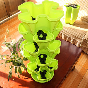 Jardinière de fraises empilable Pot de fleurs en plastique Plantes Tour de jardin à 5 niveaux Vertical - Product Image 5