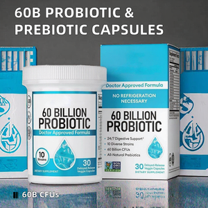 Cápsulas Probióticas Mais Vendidas para Saúde Digestiva Adulta 60 Bilhões de UFC 10 Cepas Prebióticos Orgânicos Enzimas Validade de 24 Meses - Product Image 4