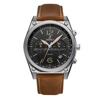 Montre sport à quartz japonaise OEM, fond en acier inoxydable, bracelet en maille, largeur du bracelet 18 mm, faible quantité, nouveau grand logo en cuir pour homme d'affaires
