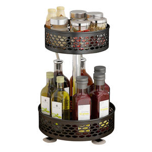 Étagère à épices rotative à 360 degrés minimaliste en acier au carbone, rangement pour comptoir de cuisine, organisateur de condiments, bouteille à épices pour la maison - Product Image 2