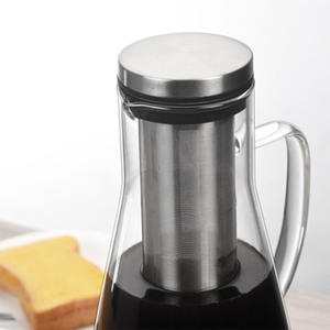 Caffettiera a freddo in vetro con filtro in acciaio inossidabile portatile resistente al calore 1.6L ad alta capacità - Product Image 6