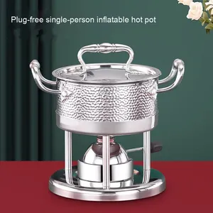 Yolecen 304 thép không gỉ Inflatable lẩu cổ điển Nhà Thương mại sử dụng tự phục vụ một người Tương thích Bếp cảm ứng - Product Image 3