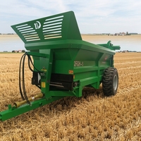 Épandeur de fumier à deux essieux en acier inoxydable SS304, pour engrais solides, remorqué par tracteur, réservoir de distribution d'engrais organique