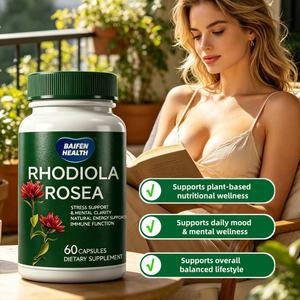 Capsules de supplément de Rhodiola Rosea en marque privée OEM/ODM, favorisent la fonction cérébrale naturelle et la santé de la mémoire - Product Image 2