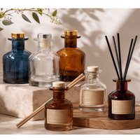 Bouteille diffuseur de parfum carrée avec bouchon en bois, bouchon de bouteille diffuseur de parfum, bouchon de bouteille diffuseur d'arômes avec couvercles