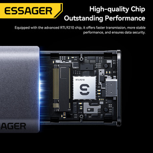 Boîtier externe ESSAGER ES-YP04 Mini 2-en-1 USB Type-C USB 3.2 10 Gbit/s en aluminium pour disque dur SSD M.2 NVMe et HDD, compatible ordinateur portable et téléphone - Product Image 4