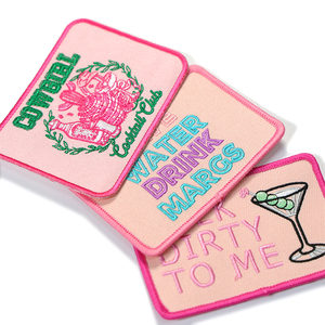 Venta al por mayor de parches bordados personalizados Western Tacos & Margs insignias Parche de hierro para decoraciones de ropa y sombreros - Product Image 3