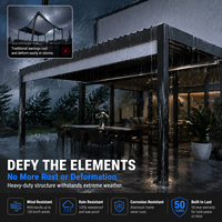 Pergola en aluminium à toit à lamelles motorisé moderne 100% imperméable avec tissu en PVC pour balcon et jardin, utilisation en extérieur