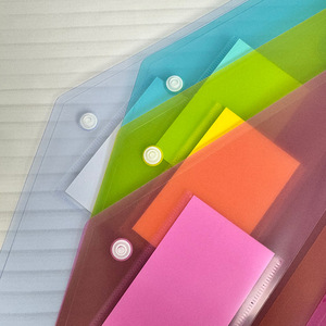A4 PVC <strong>Box</strong> File Thick Plastic Document <strong>Folders</strong> with Snap Button Label Pocket PP Envelope for School &amp; Office Storage - Product Image 2