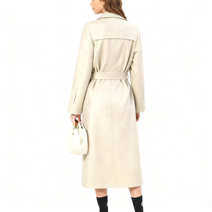 Manteau d'hiver élégant et classique pour dames Vêtements d'extérieur décontractés longs et respirants à lacets en fausse laine Manteau en polyester Ventes en usine pour dames - Product Image 2