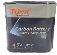 3R12 4.5V 150mins batteries carbone-Zinc super résistantes pour lumières de vélo/torches/horloges numériques