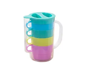 Household Plastic Cold Kettle Water Cup Set Cool Water Bucket Juice Cup Set