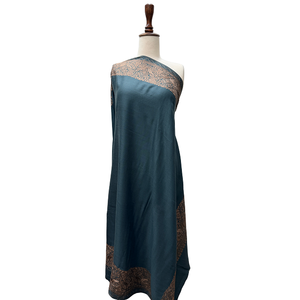 Custom Machine Embroidered <b>Shawls</b> Large One Side Border Premium Soft Fabric OEM ODM Private Label Manufacturer Shahid Sons - Product Image 5