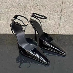 महिलाओं के सैंडल के टखने का बकल स्ट्रैप उच्च स्टिलेटो एड़ी के पैर की अंगुली के डायमेंट चमकदार फैशन जूते - Product Image 3