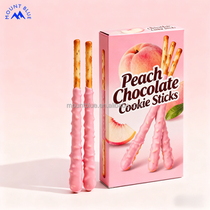 Bâtonnets de biscuits au chocolat pêche addictifs-Pêche succulente-Chocolat pointillé-Bâtonnets de biscuits Crave-Worthy emballés - Product Image 1