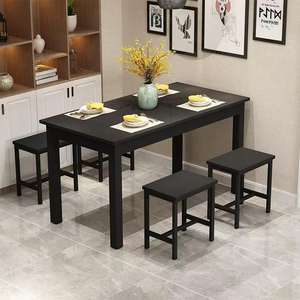 Table à manger moderne Set2 chaises bois haut métal jambe rectangulaire meubles <span class=keywords><strong>de</strong></span> <span class=keywords><strong>cuisine</strong></span> pour la maison Restaurant café petit espace - Product Image 1