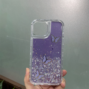 Más vendidos 2025 3 en 1 TPU <span class=keywords><strong>PC</strong></span> con diseño de mariposa de diamante anti funda de teléfono para ZTE Blade a35 A55 - Product Image 3