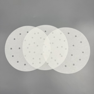 Feuilles de papier pour friteuse à air rondes, résistantes à la chaleur, en silicone, sans agent fluorescent, pour la cuisson à la vapeur et la cuisson des boulettes - Product Image 3