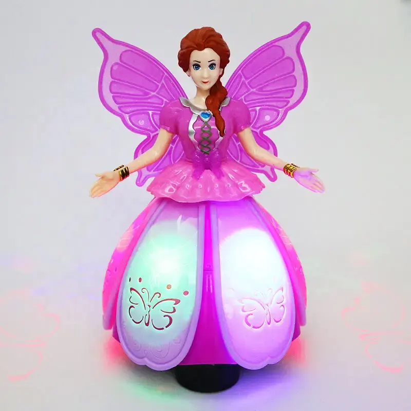 Universal light music electric rotating robot dancing girls kids princess dance toys