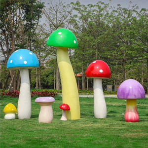 Escultura de Paisaje de Hongo de Dibujos Animados de FRP Personalizada de Fábrica, Estatua Gigante de Hongo Hada, Refugio para Niños, Decoración para Jardín Exterior - Product Image 3