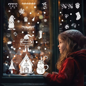 Autocollants électrostatiques pour vitres <span class=keywords><strong>de</strong></span> Noël 2026, flocons <span class=keywords><strong>de</strong></span> neige, Père Noël, décorations <span class=keywords><strong>de</strong></span> fenêtres, arrangement <span class=keywords><strong>de</strong></span> vitrines, autocollants - Product Image 3