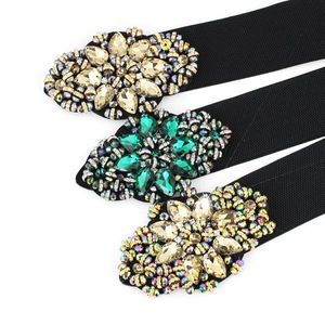 Gonna decorativa 6.0cm di cristallo di strass da <span class=keywords><strong>donna</strong></span> <span class=keywords><strong>cintura</strong></span> da ragazza Spandex elastica <span class=keywords><strong>cintura</strong></span> in pelle sintetica - Product Image 2