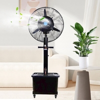 Support de ventilateur de brouillard d'eau industriel électrique intérieur/extérieur de 26 pouces humidificateur refroidissement désinfection fonction de pulvérisation refroidisseurs d'air