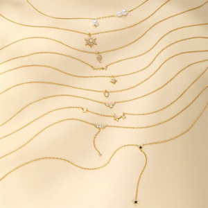 Nuevo Collar de Moda 925 con Circonitas Redondas Geométricas de 18K para Chicas Jóvenes - Product Image 2