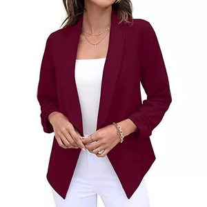 Dames Casual Blazers Cardigan Pak Eenvoudige Dame Slim Fit <span class=keywords><strong>Plus</strong></span> <span class=keywords><strong>Size</strong></span> Jas Effen Lange Mouw Ademend Dun Jack Effen Geverfd - Product Image 5