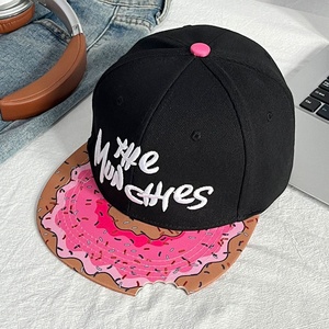 Custom Baseball Cap Notch Donut <b>Flat</b> Top Metal Buckle Hip Hop Embroidered Fabric <b>Flat</b> Brim <b>Hat</b> High Quality for Men Women OEM - Product Image 5