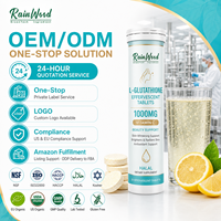 Rainwood OEM Comprimés Effervescents Bio de L-glutathion et Vitamine C 500mg – Compléments Éclaircissants pour la Peau et le Collagène