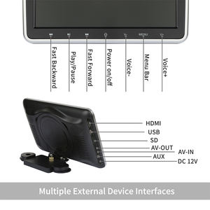 Moniteur d'appui-tête 10,1 pouces 1080P HD Écran tactile <span class=keywords><strong>Lecteur</strong></span> <span class=keywords><strong>DVD</strong></span> de voiture BT Écouteurs Moniteur FM BT AUX USB TF Slot Appui-tête de voiture - Product Image 5