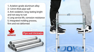 <span class=keywords><strong>Déambulateur</strong></span> à roulettes pour personnes âgées HONGYE en aluminium, couleur argent oxyde, <span class=keywords><strong>roues</strong></span> en PU de 5 pouces, antidérapant, léger - Product Image 4