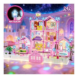 Grande maison de poupée en plastique pour enfants, jouet unisexe, château, villa, meubles, accessoires, jeu d'imitation, cadeau pour les enfants de 5 à 7 ans - Product Image 3