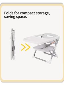 Chaise d'appoint portable moderne et minimaliste pour bébé, respirante, <span class=keywords><strong>confortable</strong></span>, réglable en hauteur, siège souple et pliable pour repas - Product Image 3