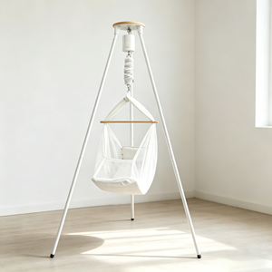 Berceau à bascule électrique pour bébé avec <span class=keywords><strong>support</strong></span>, berceau en maille respirante, réglage de la vitesse et minuterie, alimentation USB, balançoire intérieure/extérieure - Product Image 2
