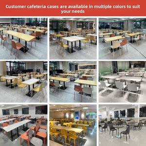Juego de Sillas y Mesa de Comedor de PVC, Diseño Moderno y Simple, Mesa Cuadrada Multifuncional para Tienda de Té con Leche, Comedor Escolar, Restaurante - Product Image 4